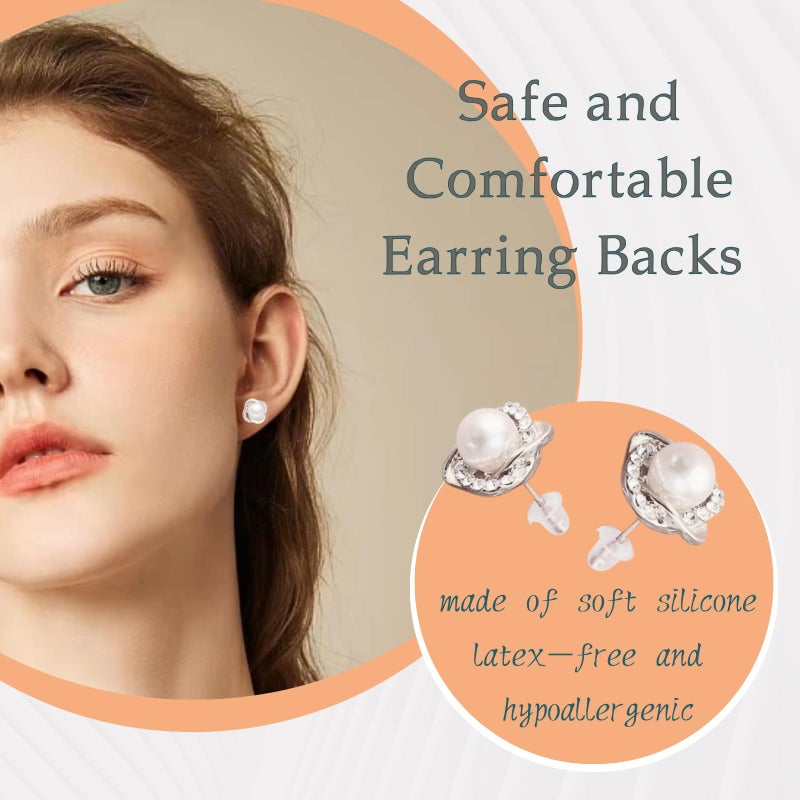 KASBEE Rubber Earring Backs, Soft Clear Backs for Earrings Studs, 500Pcs Safety Earring Backings Clutch Stoppers for Fishhook Earrings - Image 2